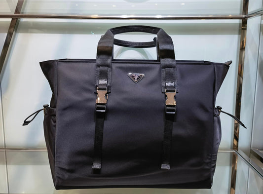 PRA 2VG042 Nylon Tote Bag Black