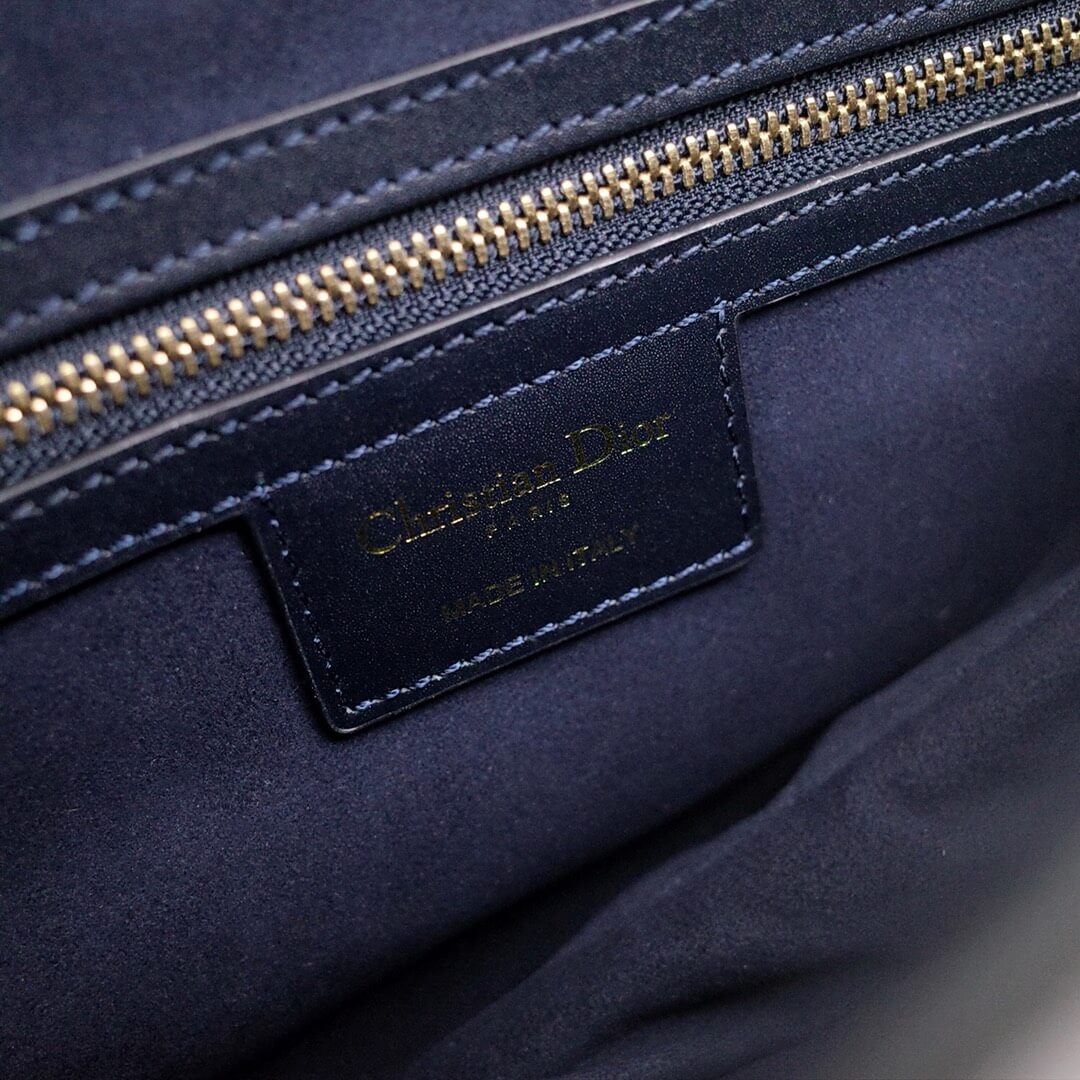 DO Saddle bag black 26cm gold hardware plain leather 6816