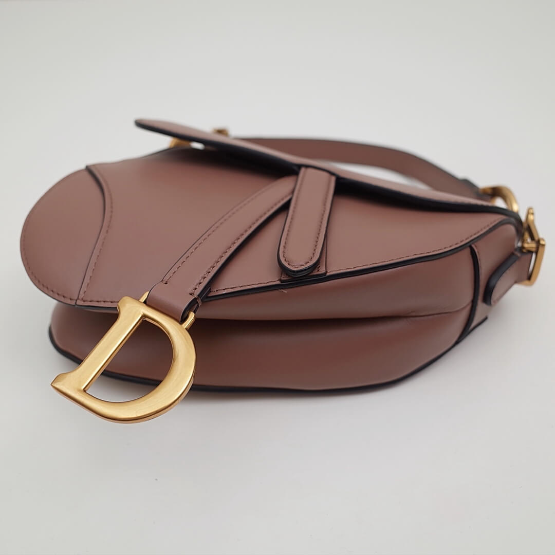 DO Saddle bag nude pink gold 21cm hardware plain leather 6816