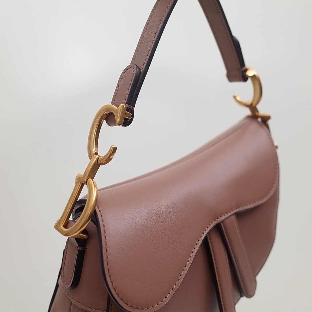 DO Saddle bag nude pink gold 21cm hardware plain leather 6816