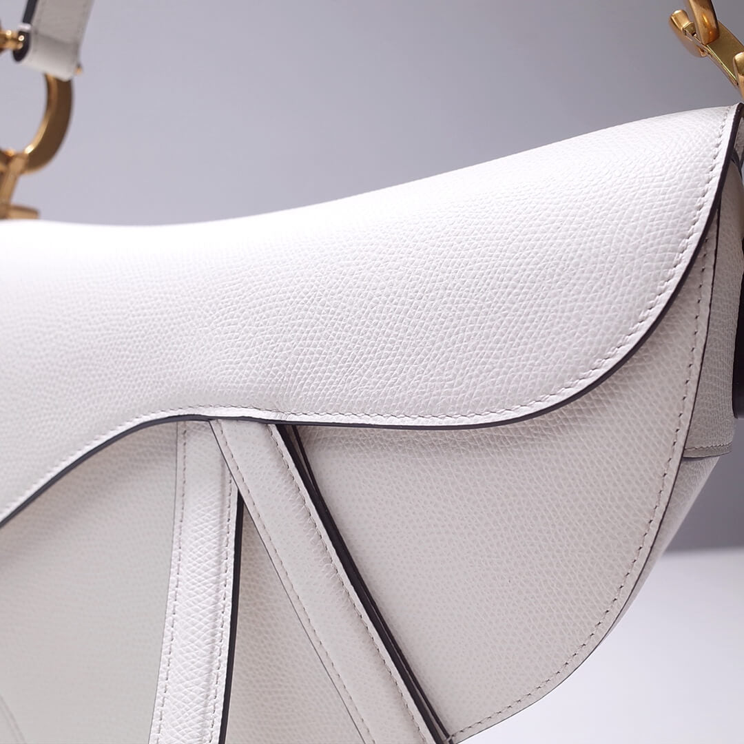 DO Saddle bag white 26cm gold hardware epsom leather 6816