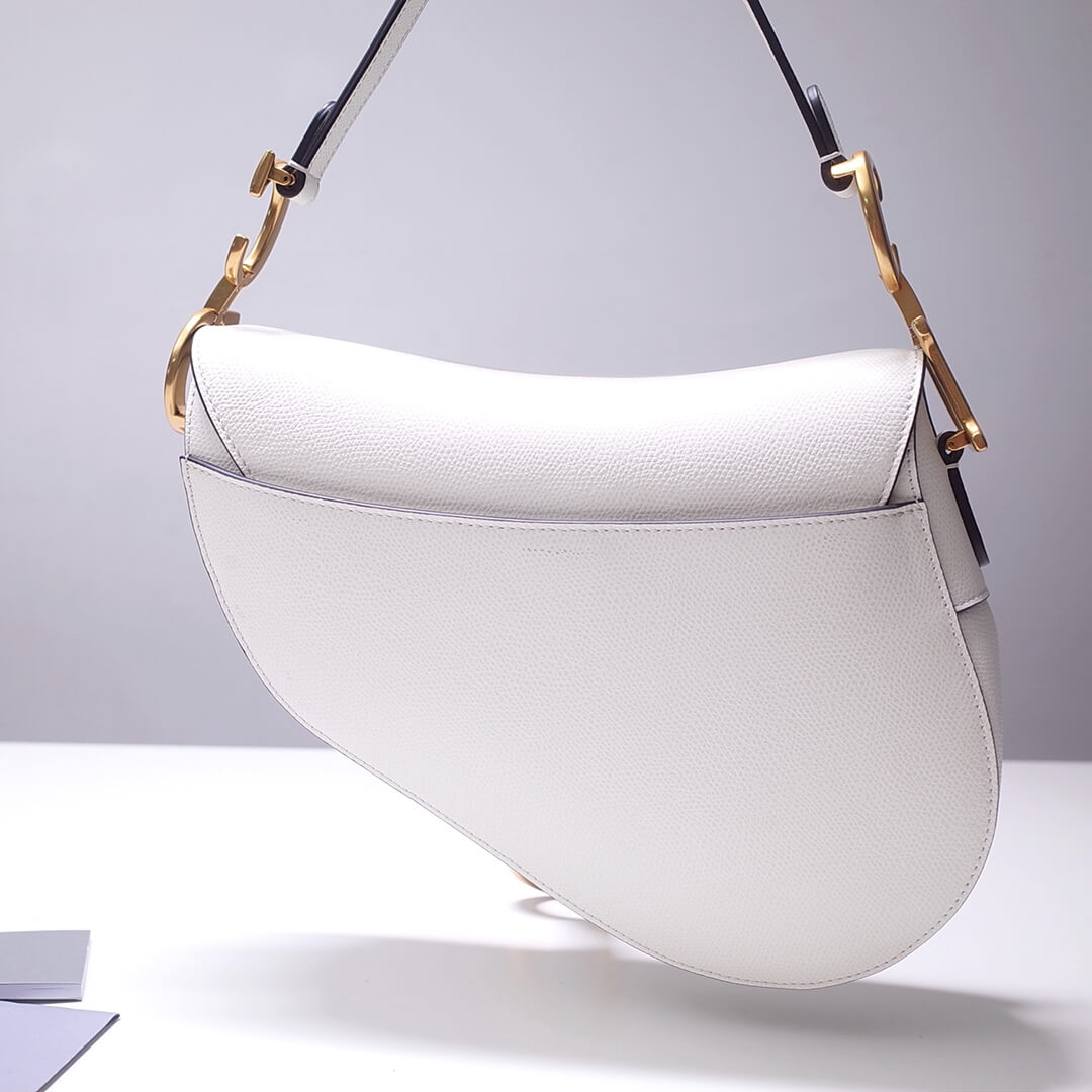 DO Saddle bag white 26cm gold hardware epsom leather 6816