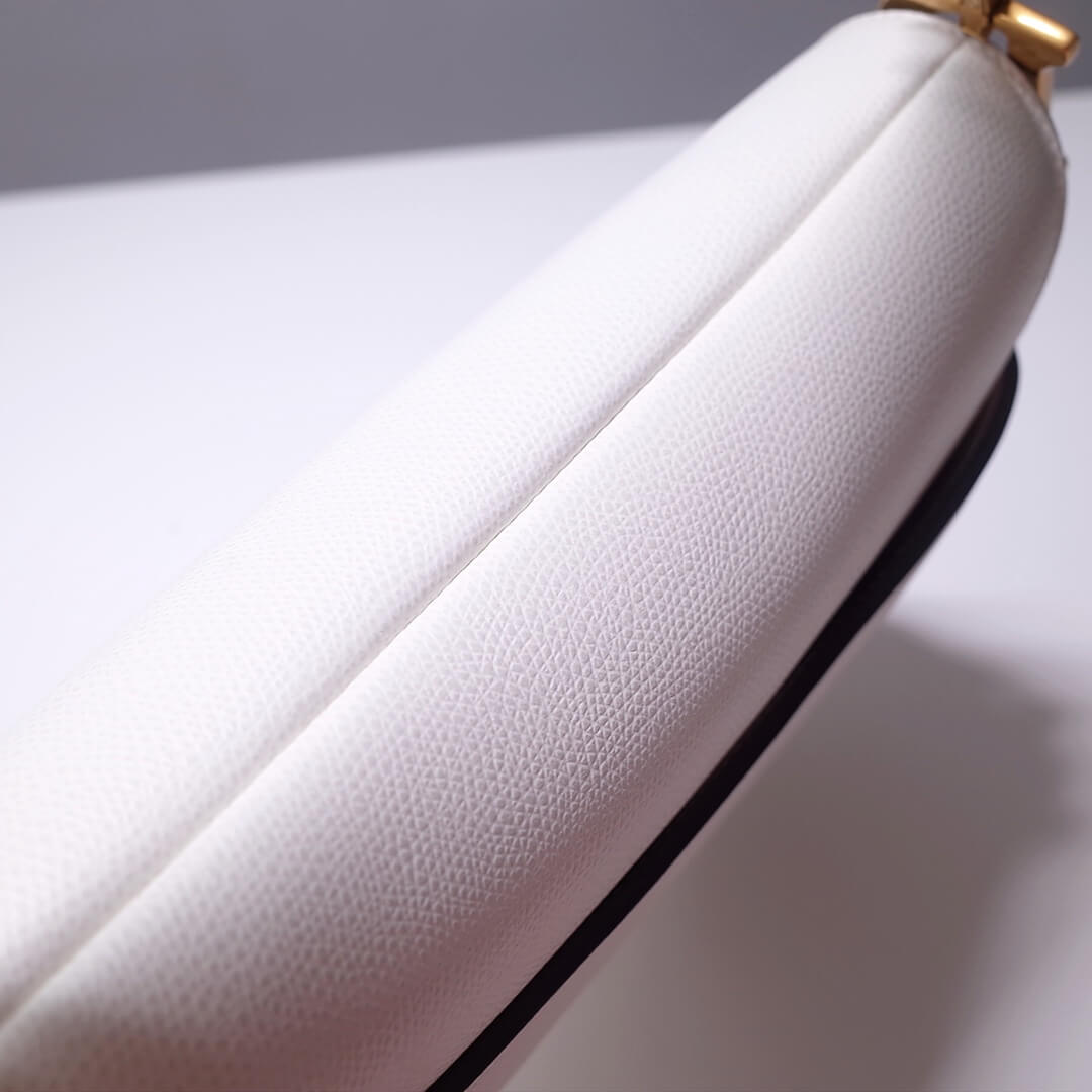 DO Saddle bag white 26cm gold hardware epsom leather 6816