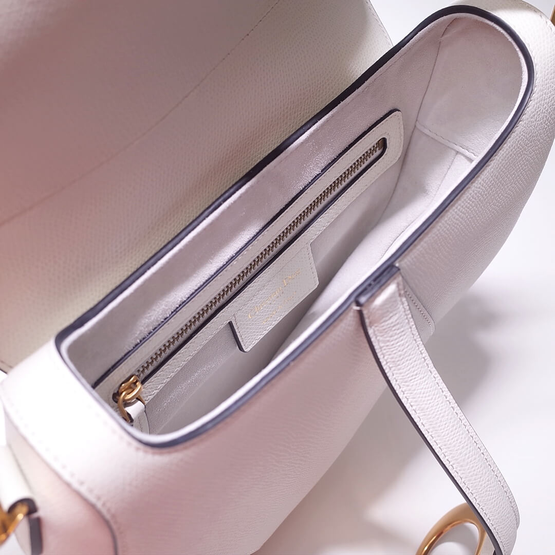 DO Saddle bag white 26cm gold hardware epsom leather 6816