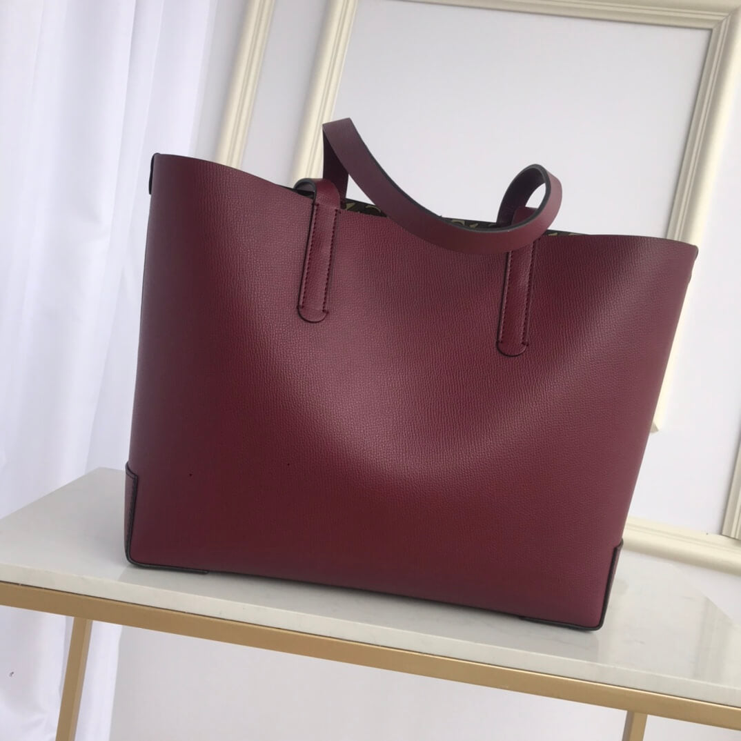 BUR Tote Bag Handbag maroon cowhide 550678 for 2022