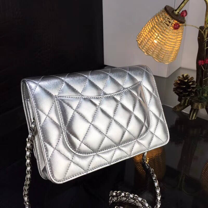 CHA 5373 top quality chain bag 19CM silver Lambskin