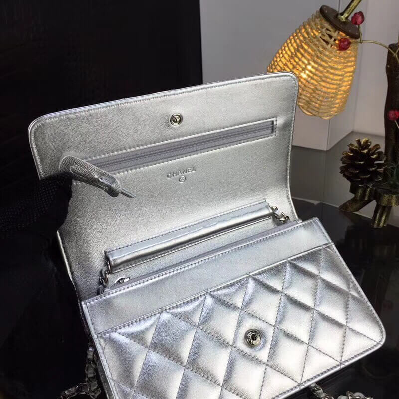 CHA 5373 top quality chain bag 19CM silver Lambskin