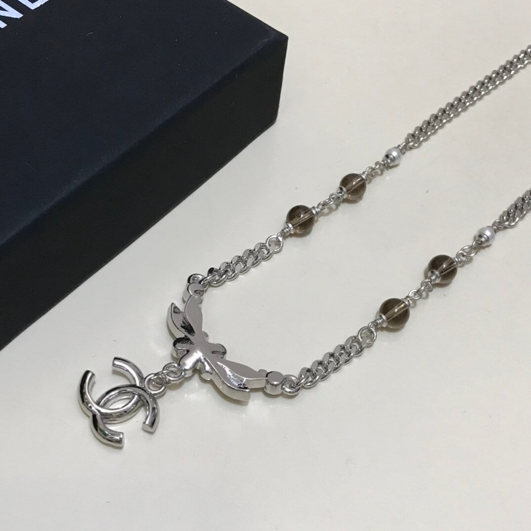 CHA Cc necklace silver Free shipping