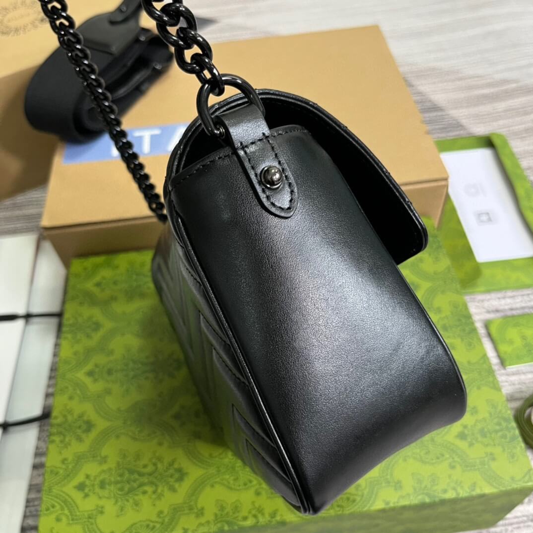 GG 739681 Marmont shoulder bag 18cm black Leather