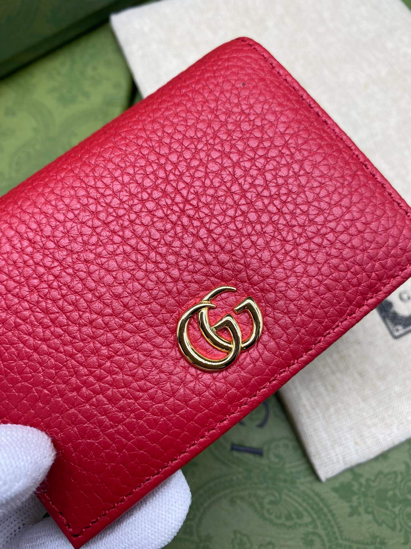 GG Pure cowhide wallet red