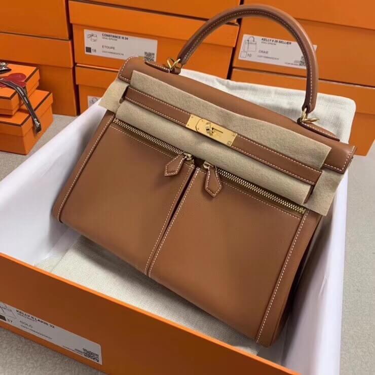 Kelly bag 32 brown