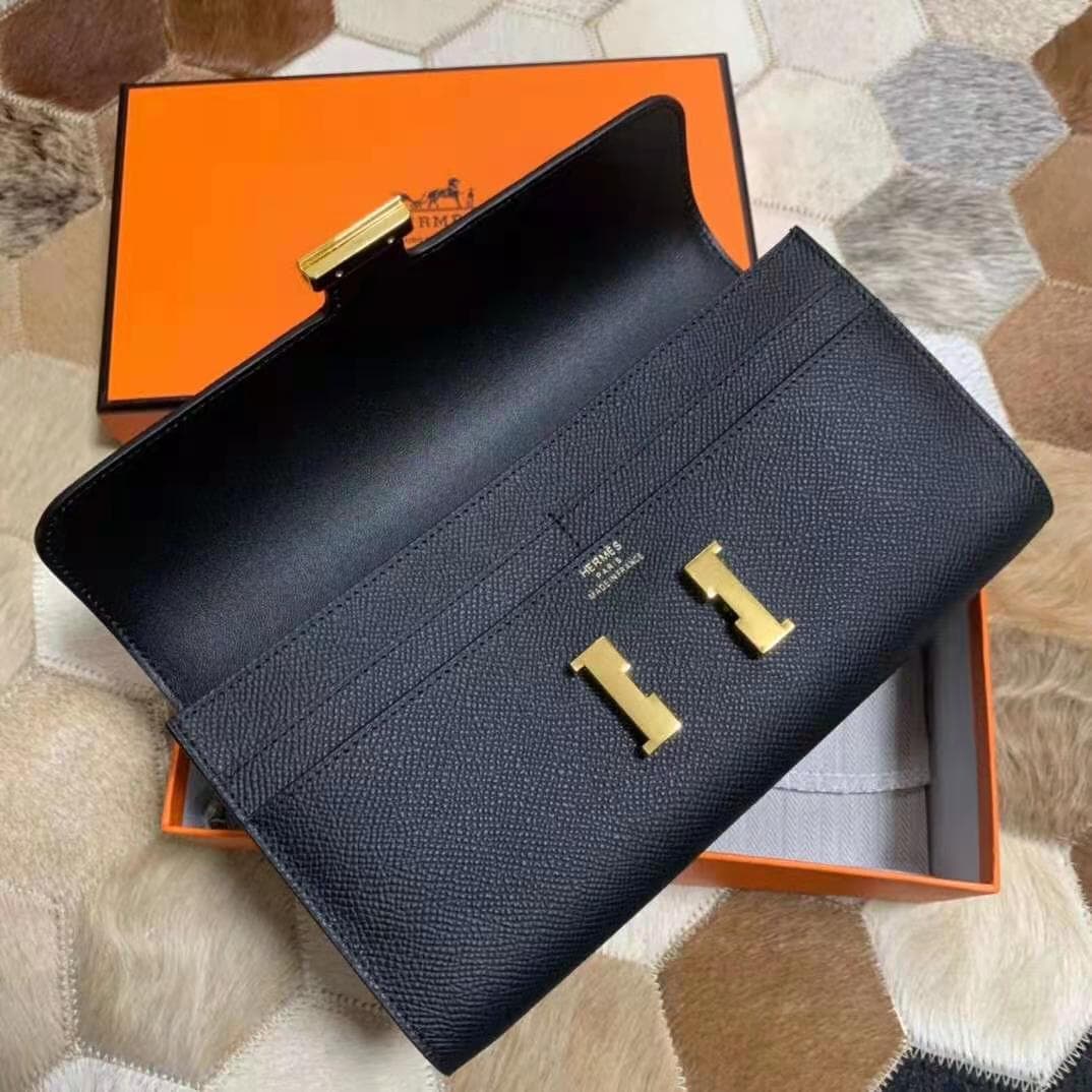 herm wallet black gold