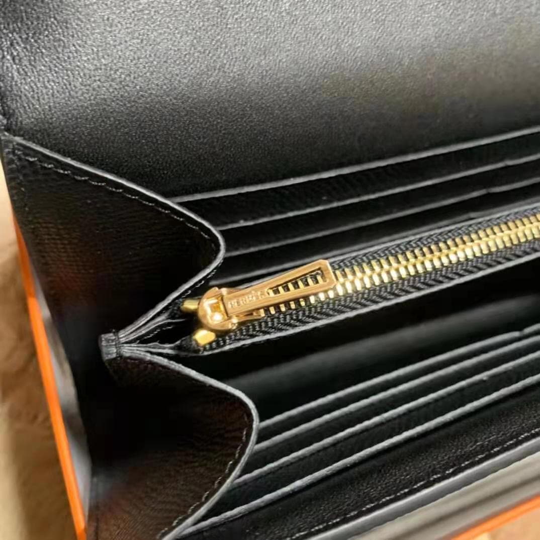 gold zipper wallet