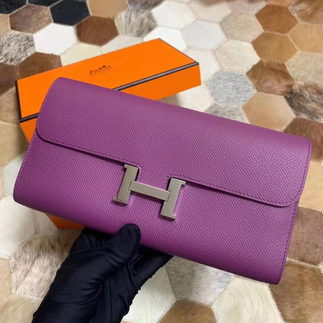 long wallet purple silver epsom