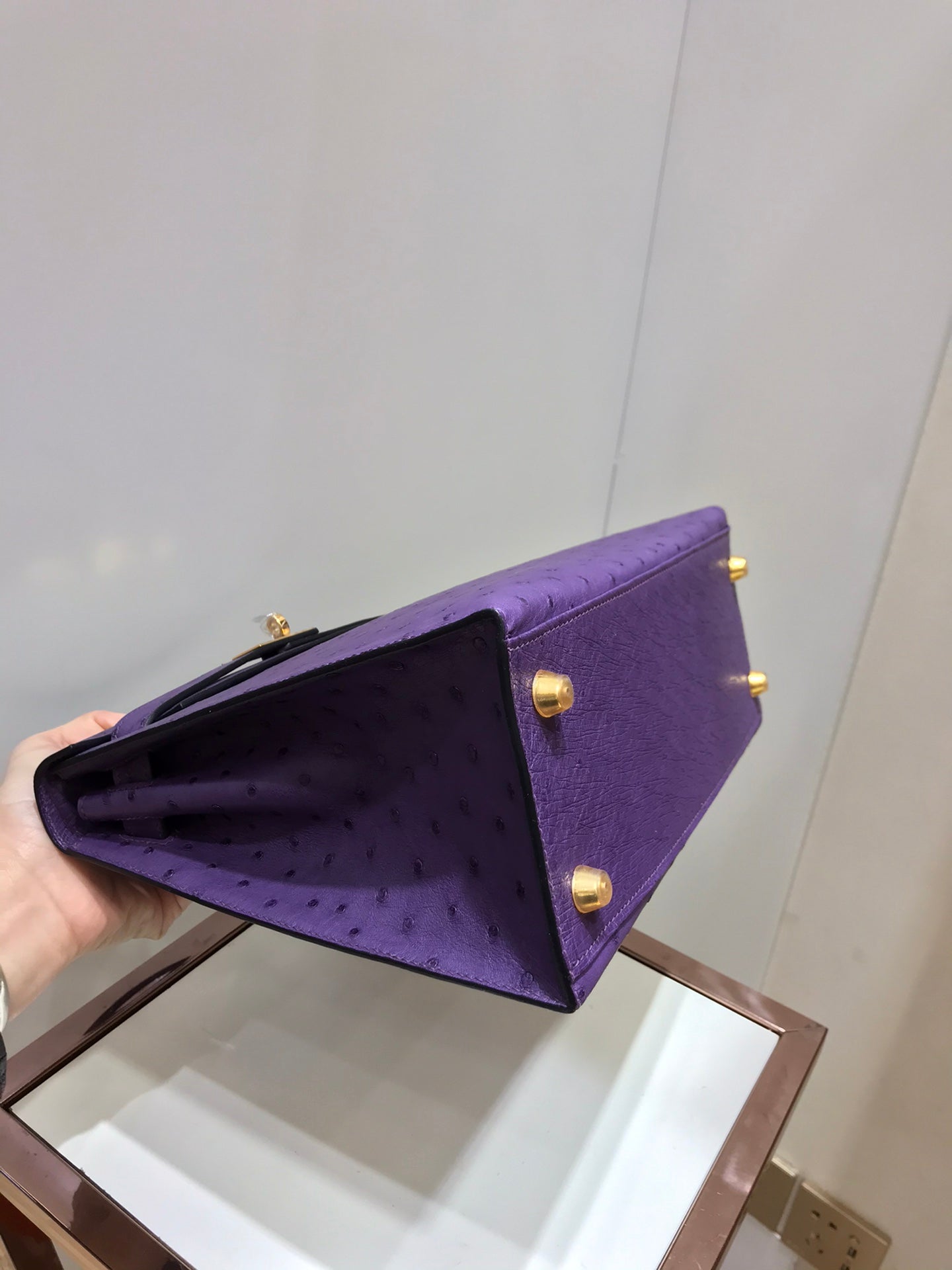 purple kelly bag 25 gold hardware