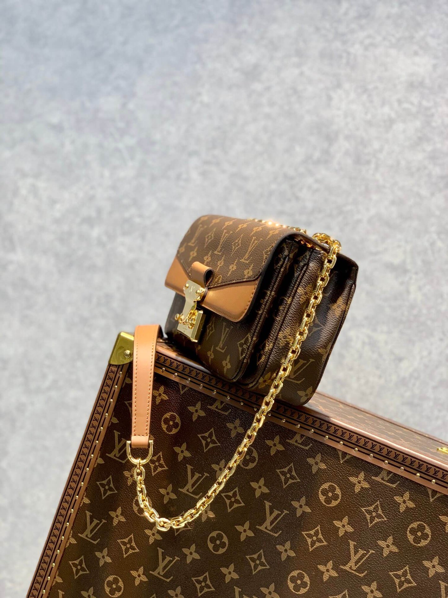 monogram shoulder bag brown