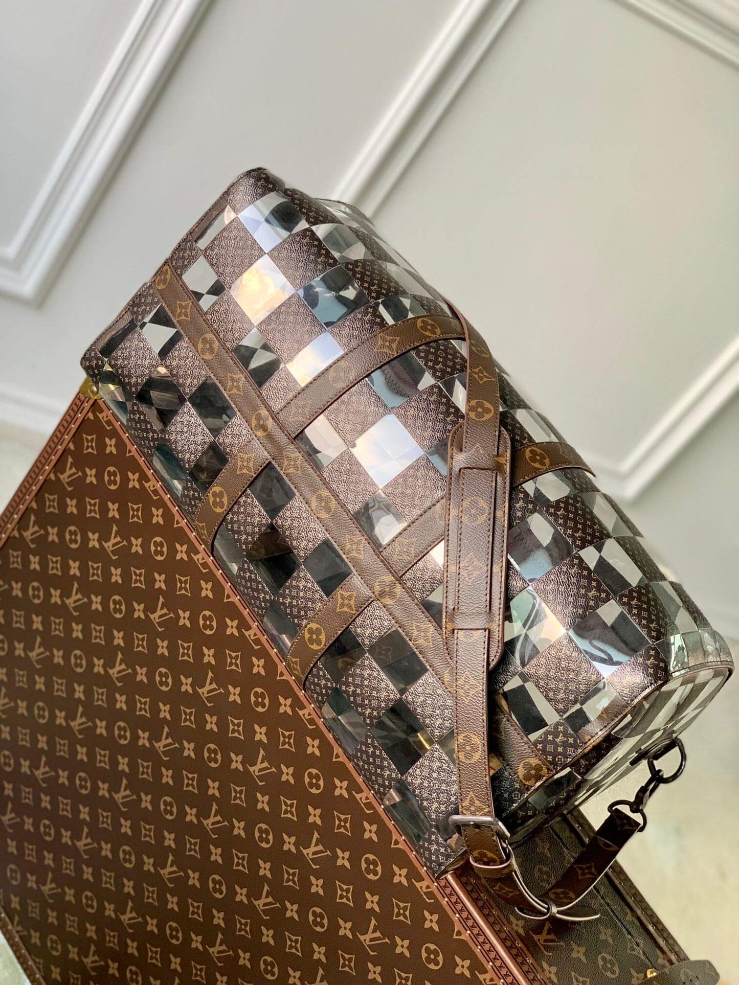 M20864 KEEPALL BANDOULIÈRE 50 Monogram Chess brown