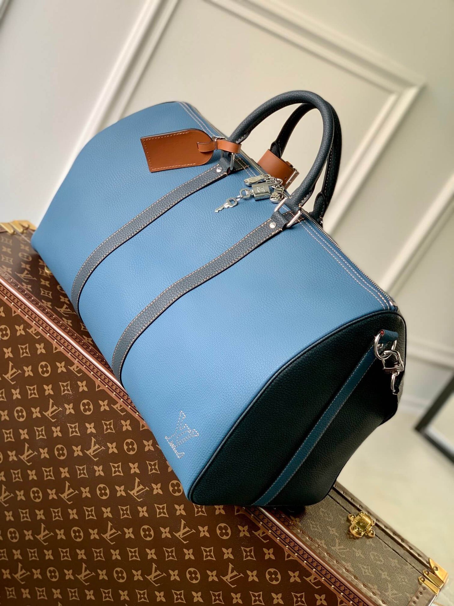 M21377 KEEPALL BANDOULIÈRE 50 Travel bag Denim Blue