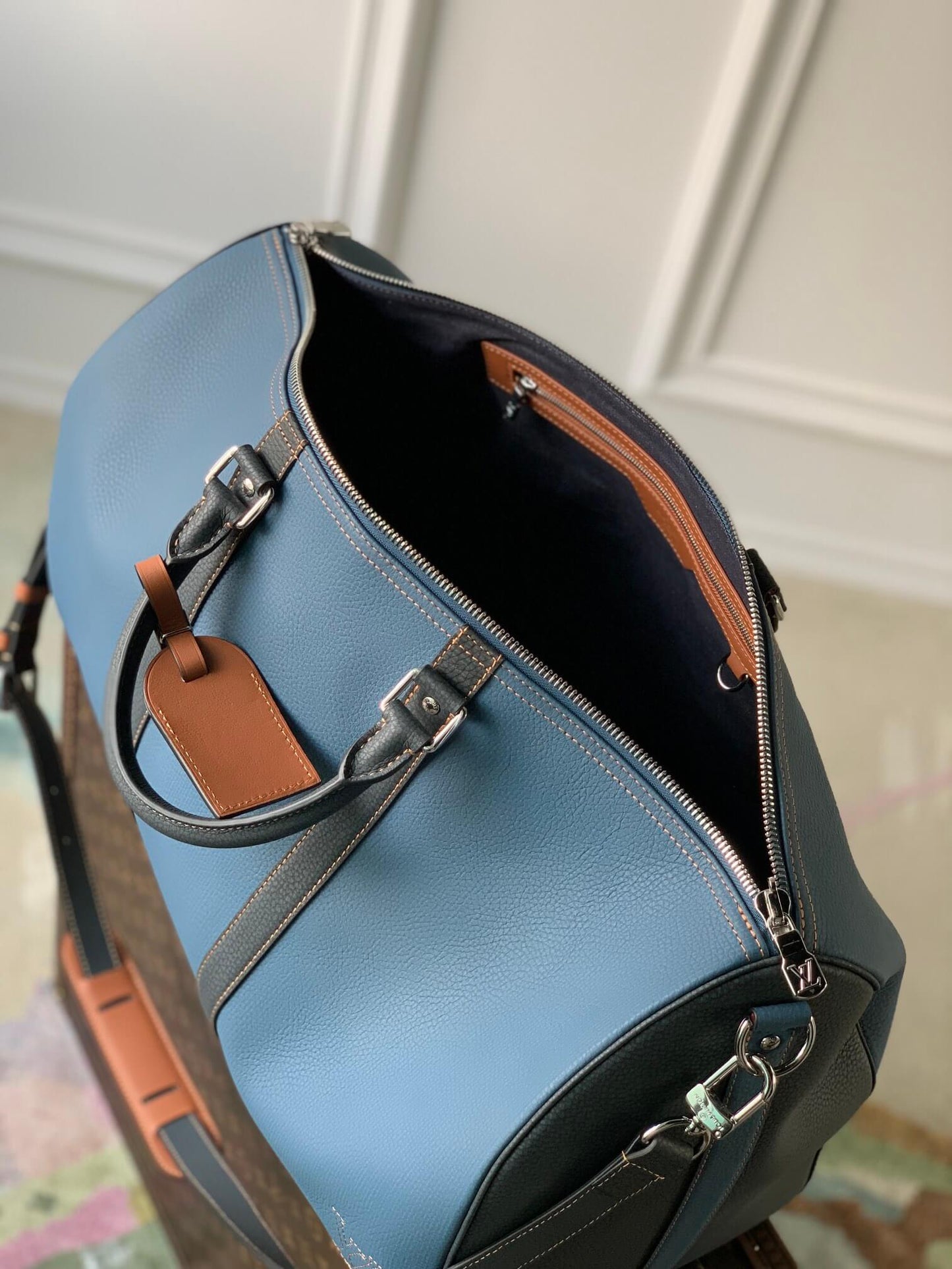 M21377 KEEPALL BANDOULIÈRE 50 Travel bag Denim Blue