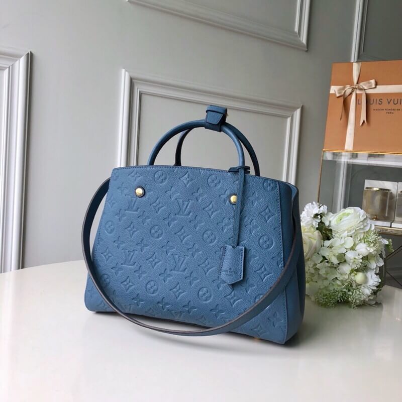 M41048 MONTAIGNE MM Monogram Empreinte 33cm Denim blue