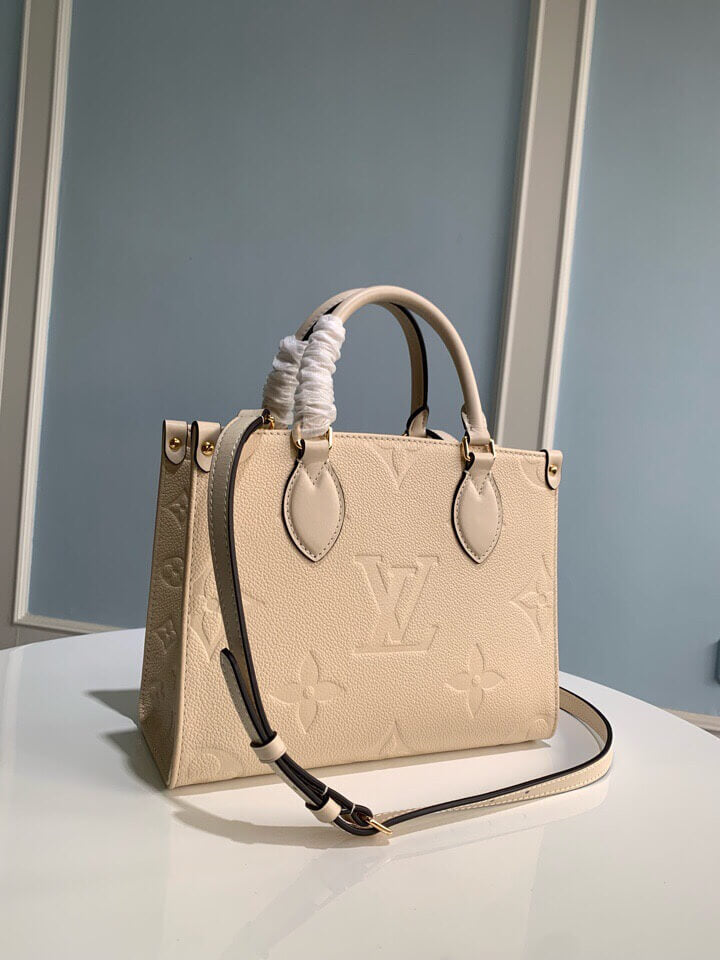 M45653 OnTheGo PM Monogram Empreinte leather white 25cm