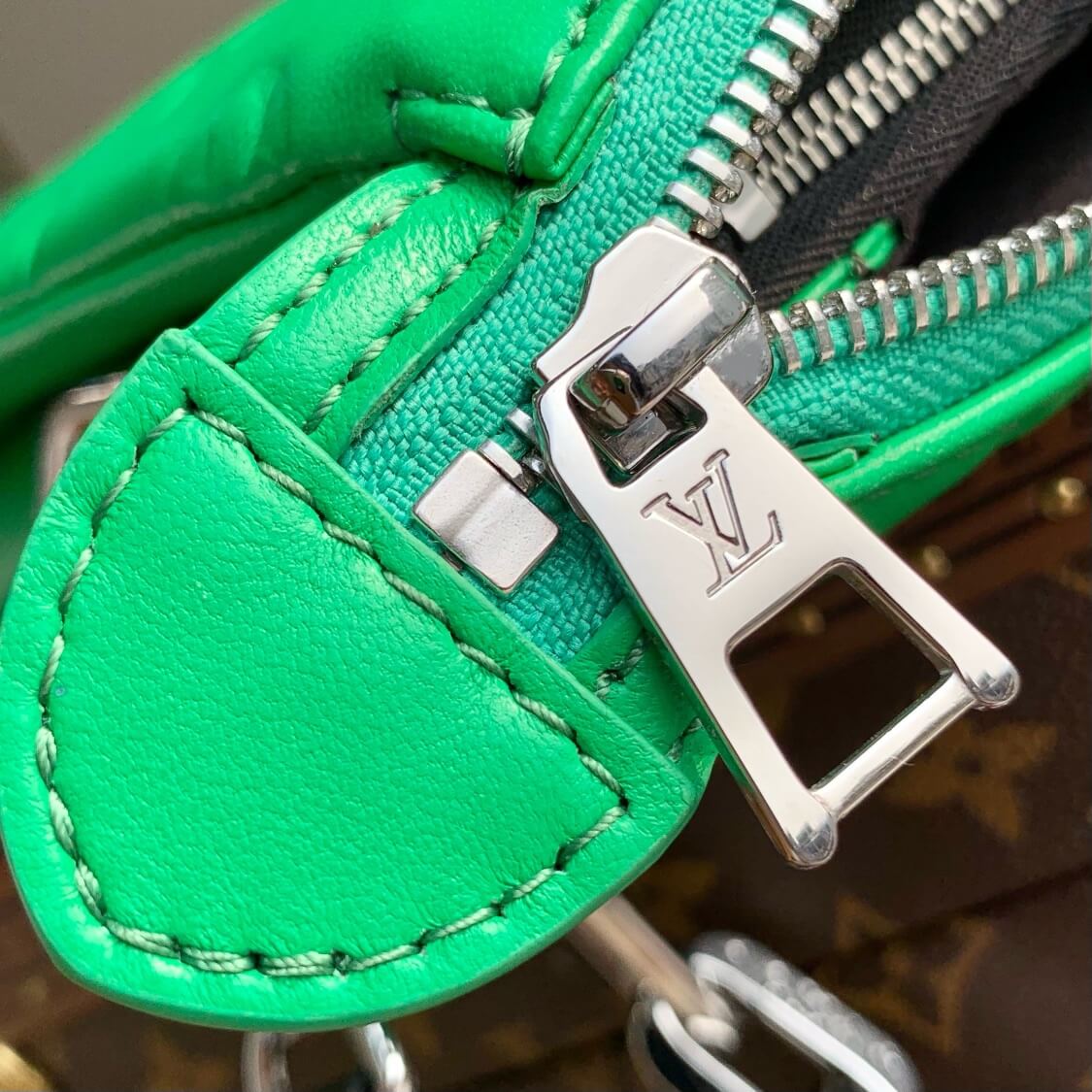 M57936 Coussin Monogram 26cm green Female bag All leather