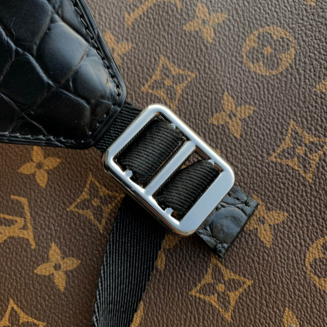 M93489 Christopher PM 41cm Monogram black/Crocodile pattern