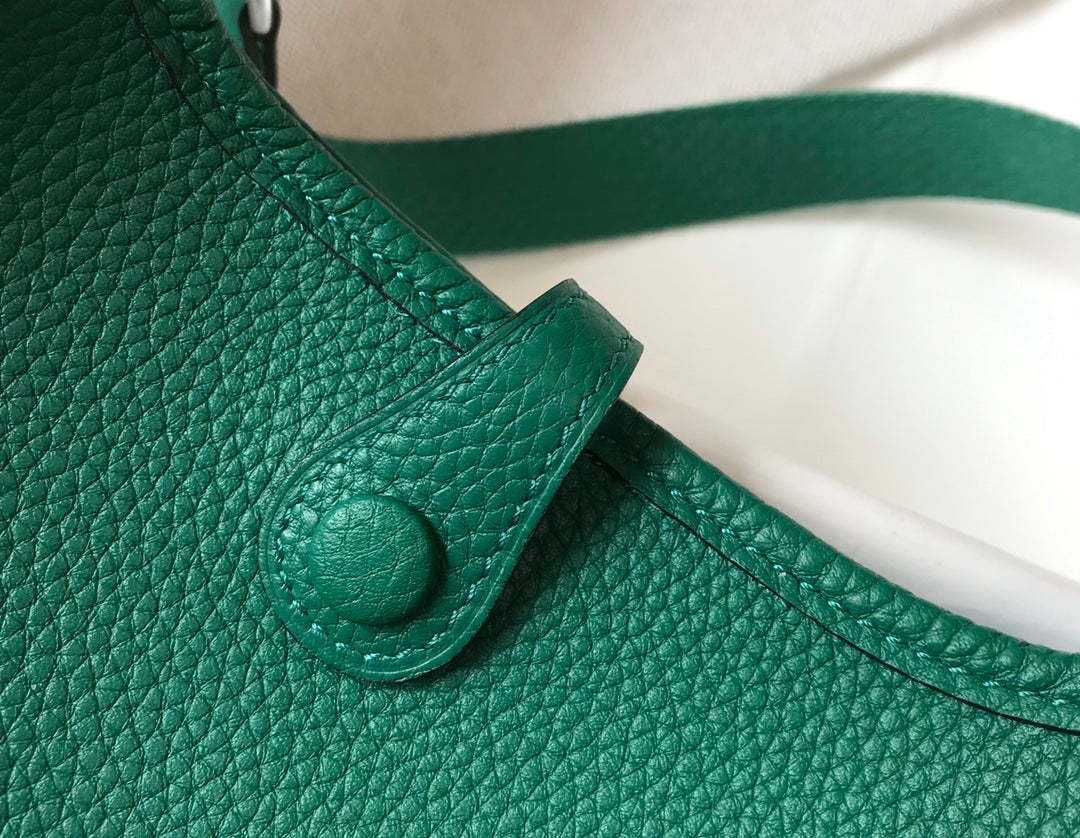 MINI Evelyne togo leather green silver