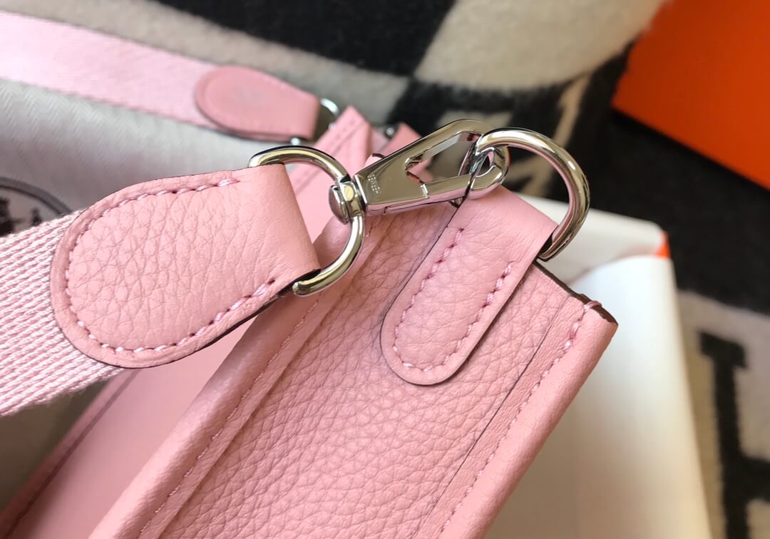 MINI Evelyne togo leather pink silver