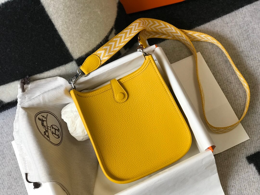 MINI Evelyne togo leather yellow silver