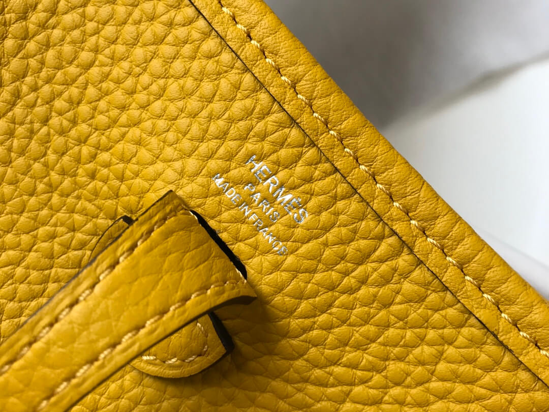 MINI Evelyne togo leather yellow silver