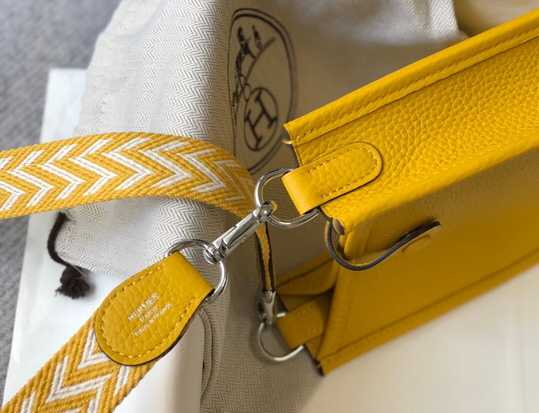 MINI Evelyne togo leather yellow silver