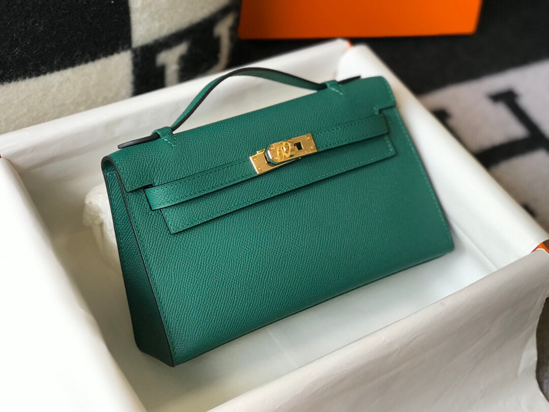 MINI Kelly Pouchetter 22cm green Epsom leather first generation