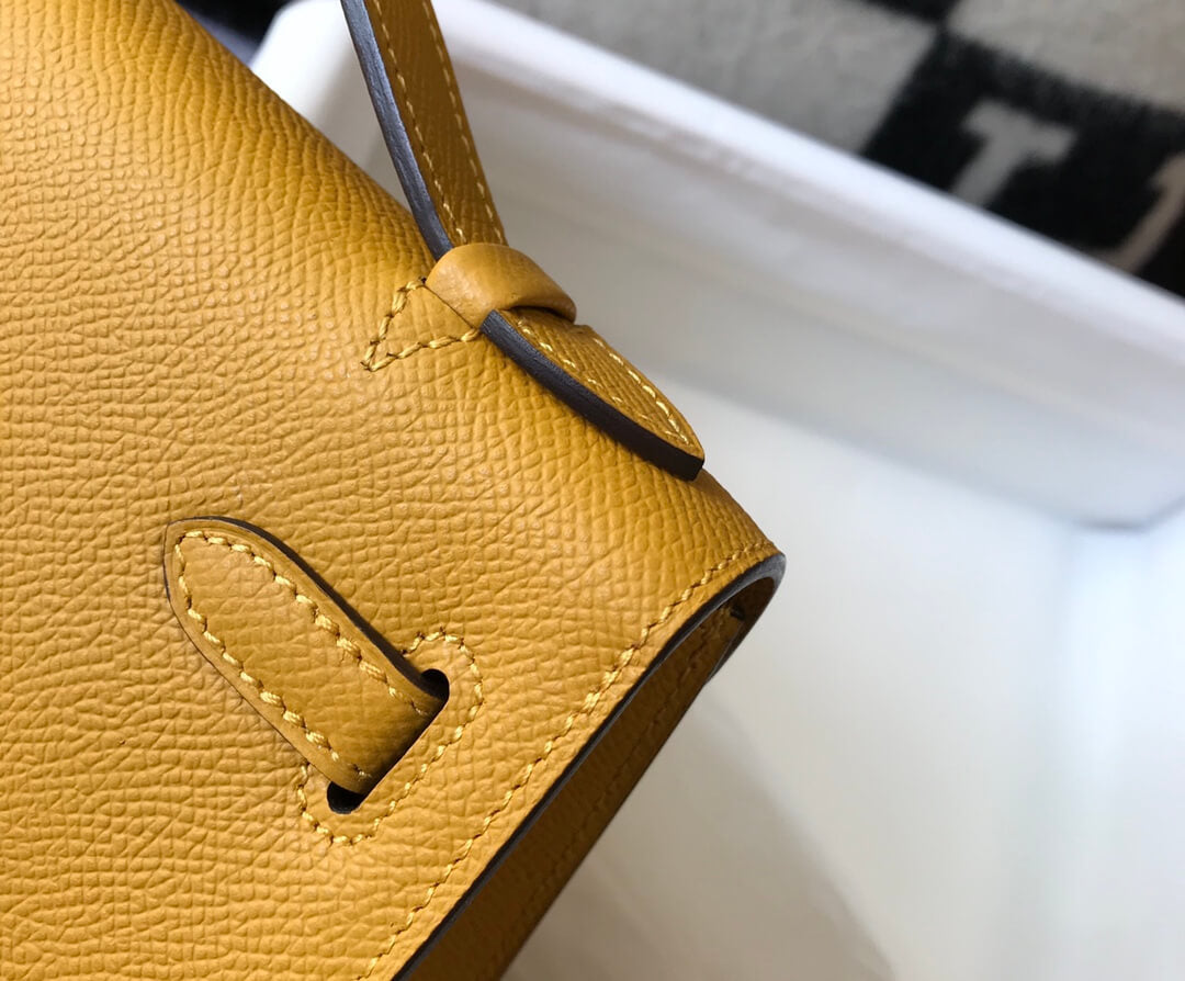 MINI Kelly Pouchetter 22cm yellow Epsom leather first generation