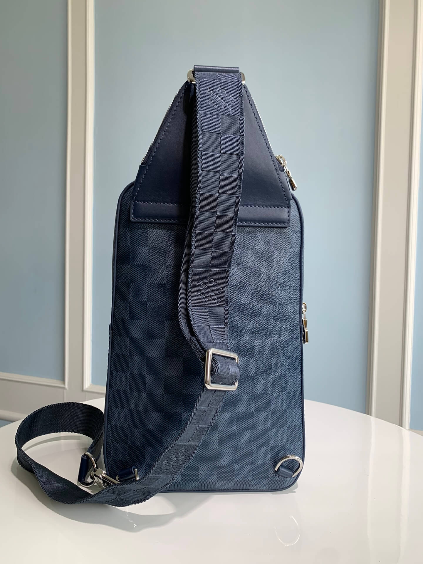 N40439 Avenue Slingbag Damier Graphite 20cm blue bumbag