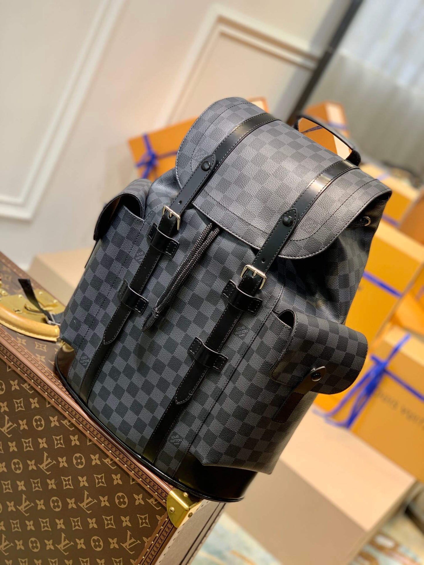 N41379 Christopher PM montsouris Monogram 41cm grey damier