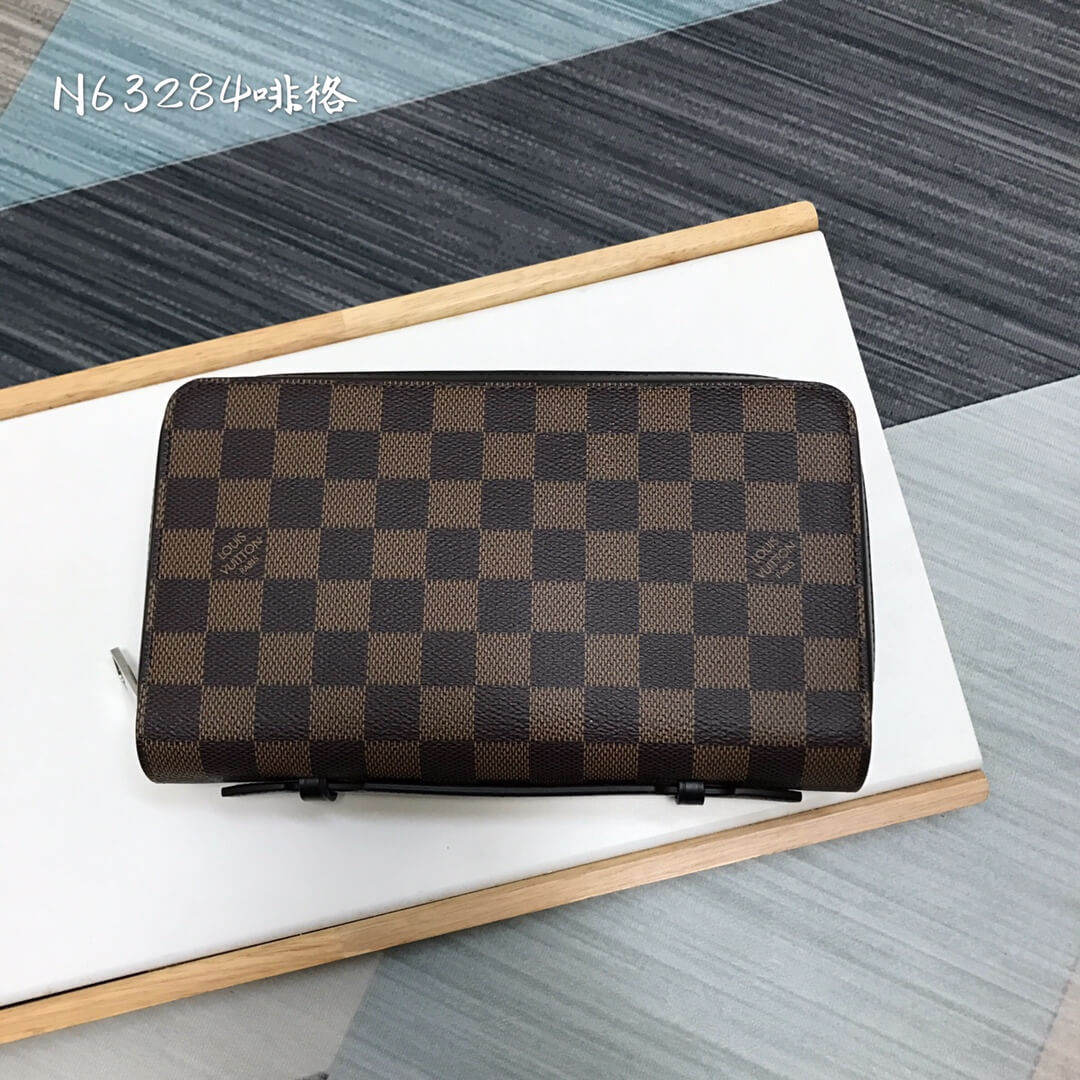 N63284 Brazza clutch bag damier wallet coffee brown