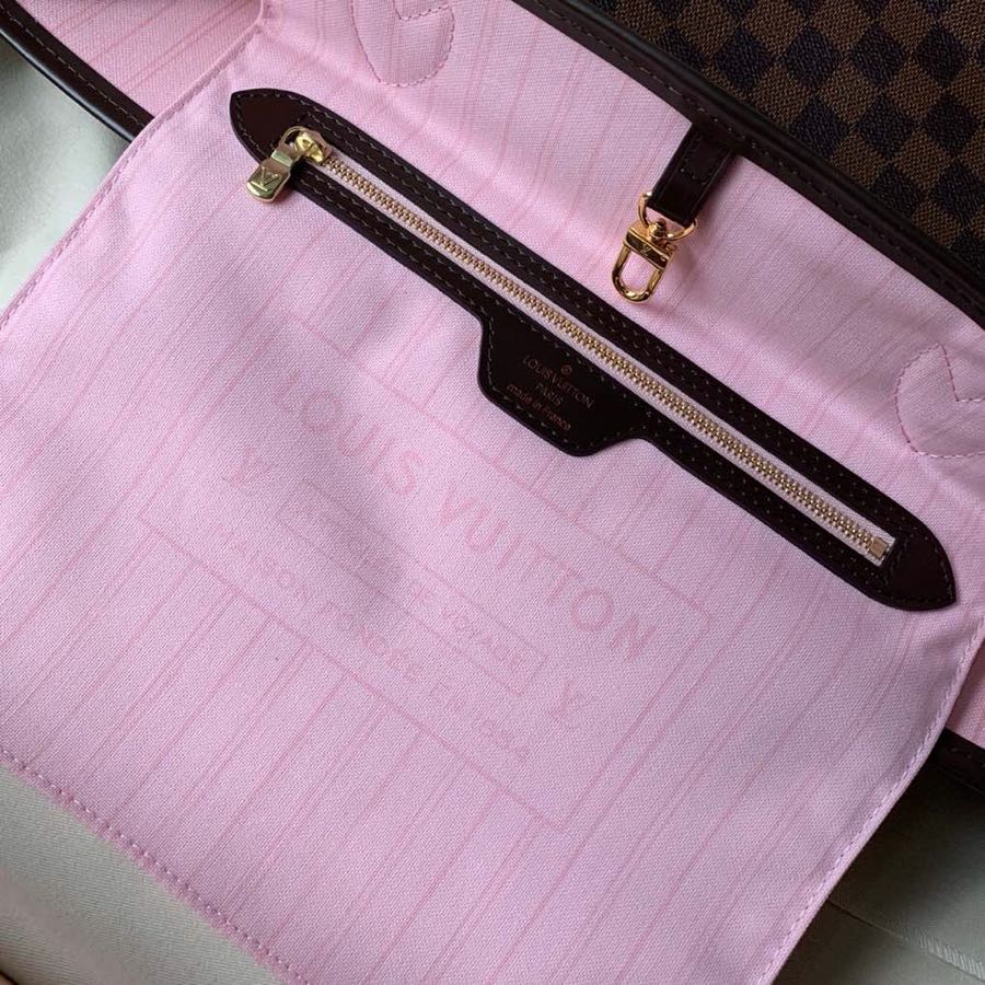 Neverfull MM Damier PINK inside  Azur Bag N41603