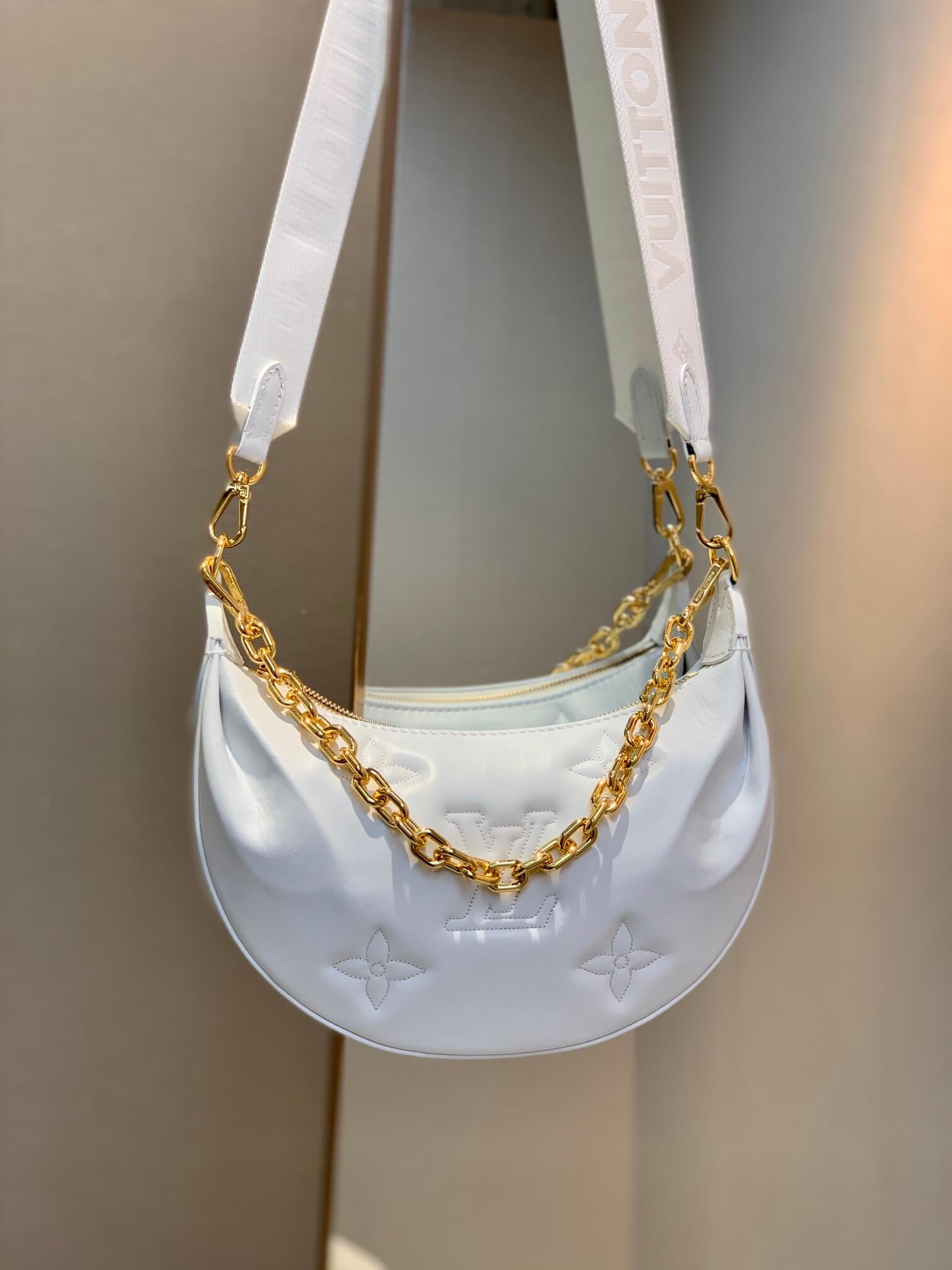 M59959 OVER THE MOON white monogram leather shoulder bag 