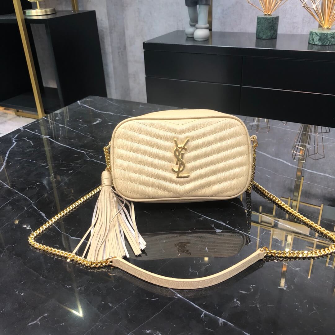 YSL Saint lauren chain bag apricot gold hardware 585040