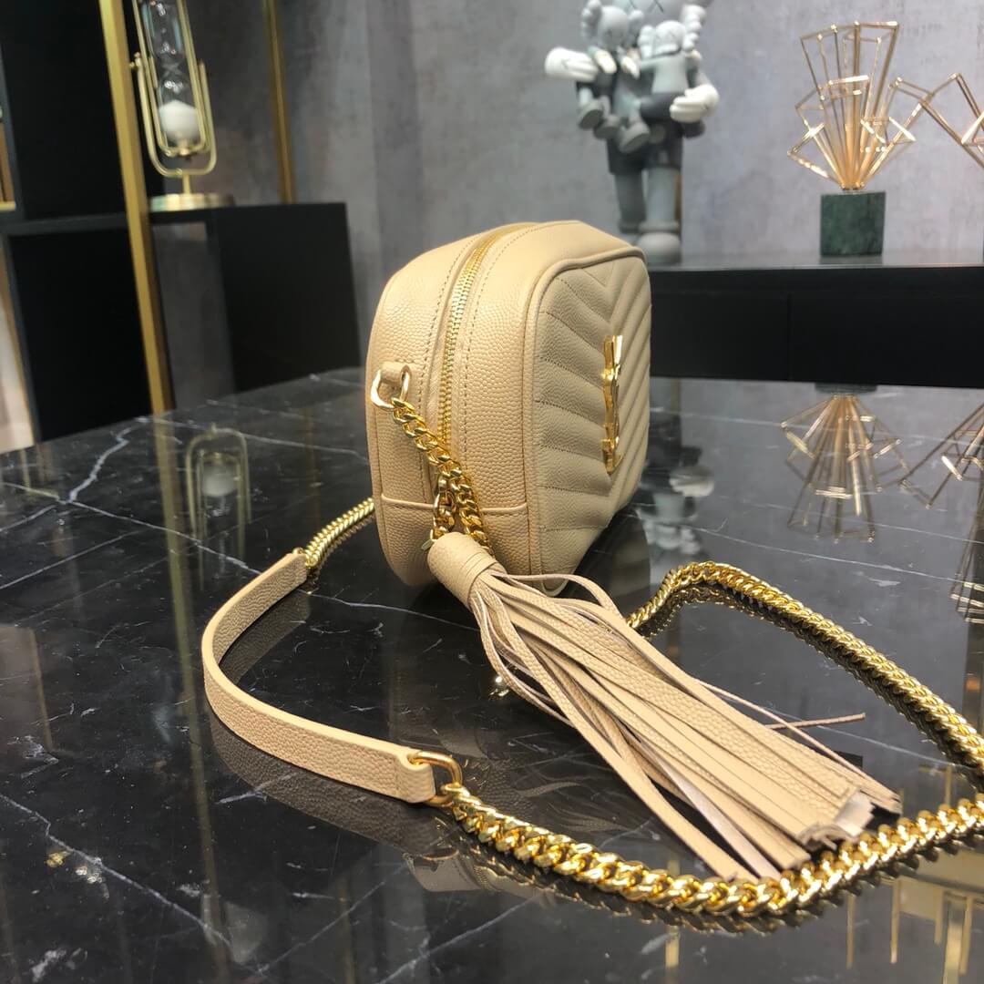 YSL Saint lauren chain bag apricot gold hardware 585040