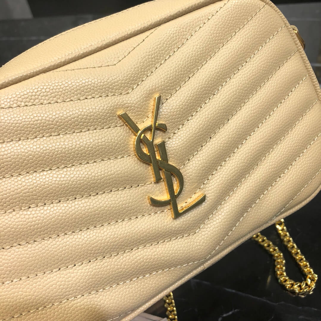 YSL Saint lauren chain bag apricot gold hardware 585040