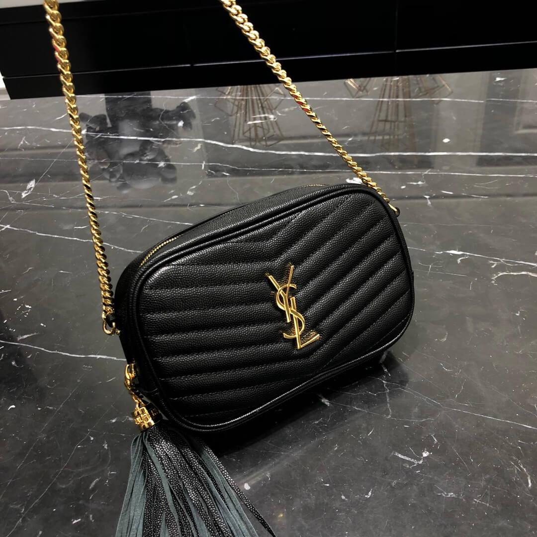 YSL Saint lauren chain bag black gold hardware 585040