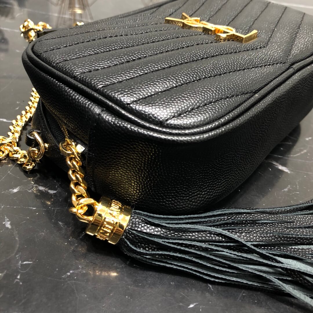 YSL Saint lauren chain bag black gold hardware 585040