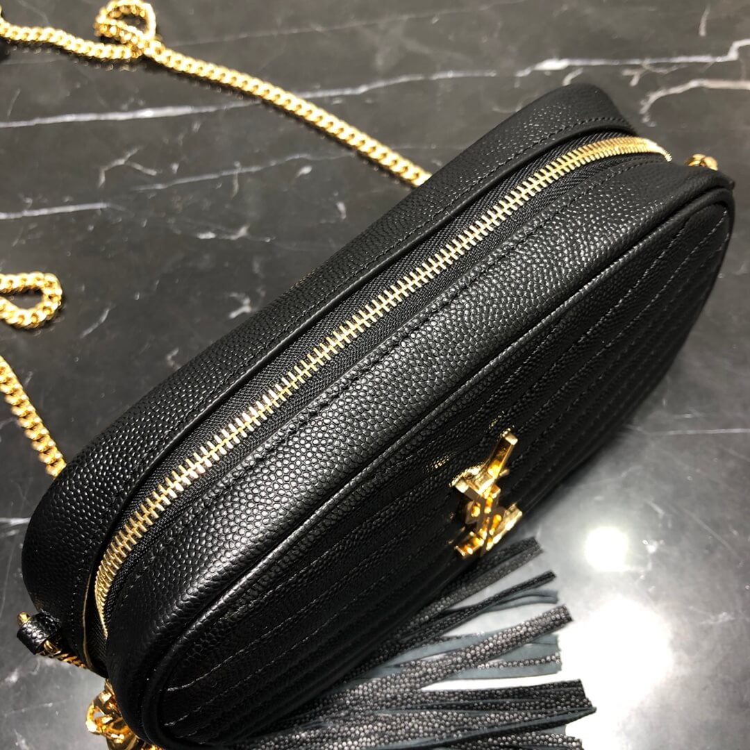 YSL Saint lauren chain bag black gold hardware 585040