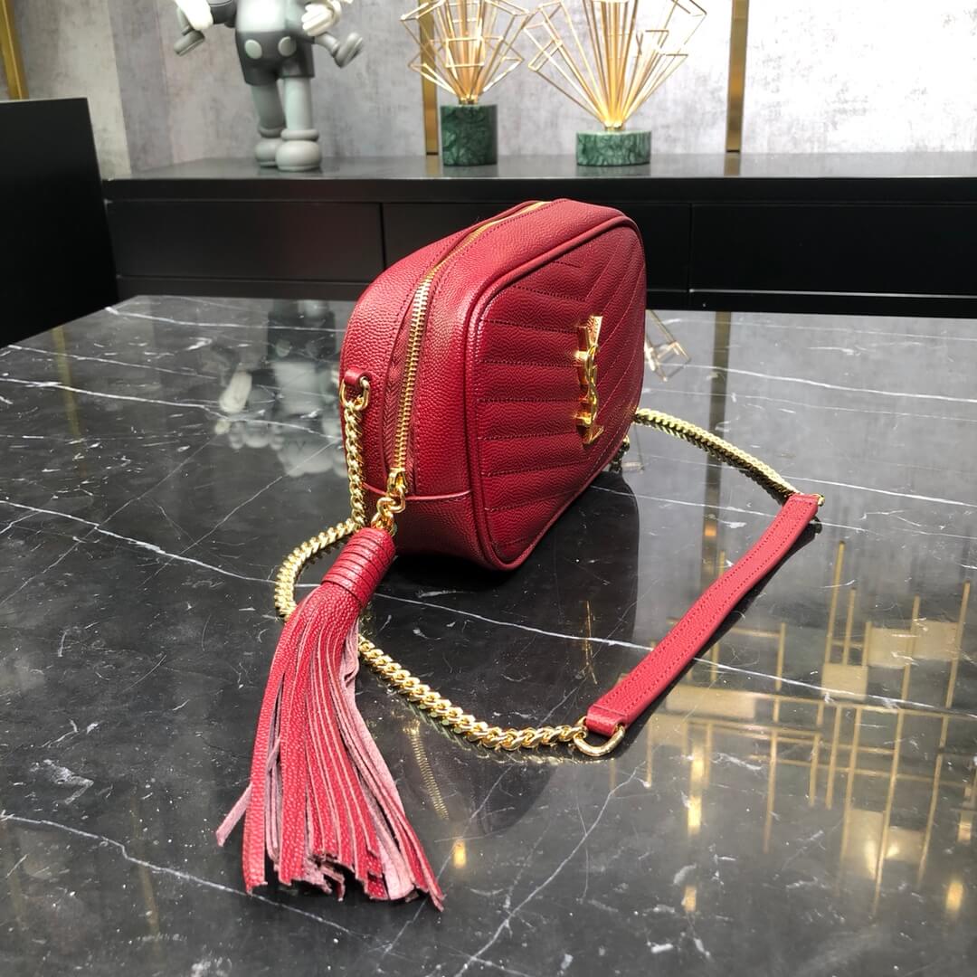 YSL Saint lauren chain bag red gold hardware 585040