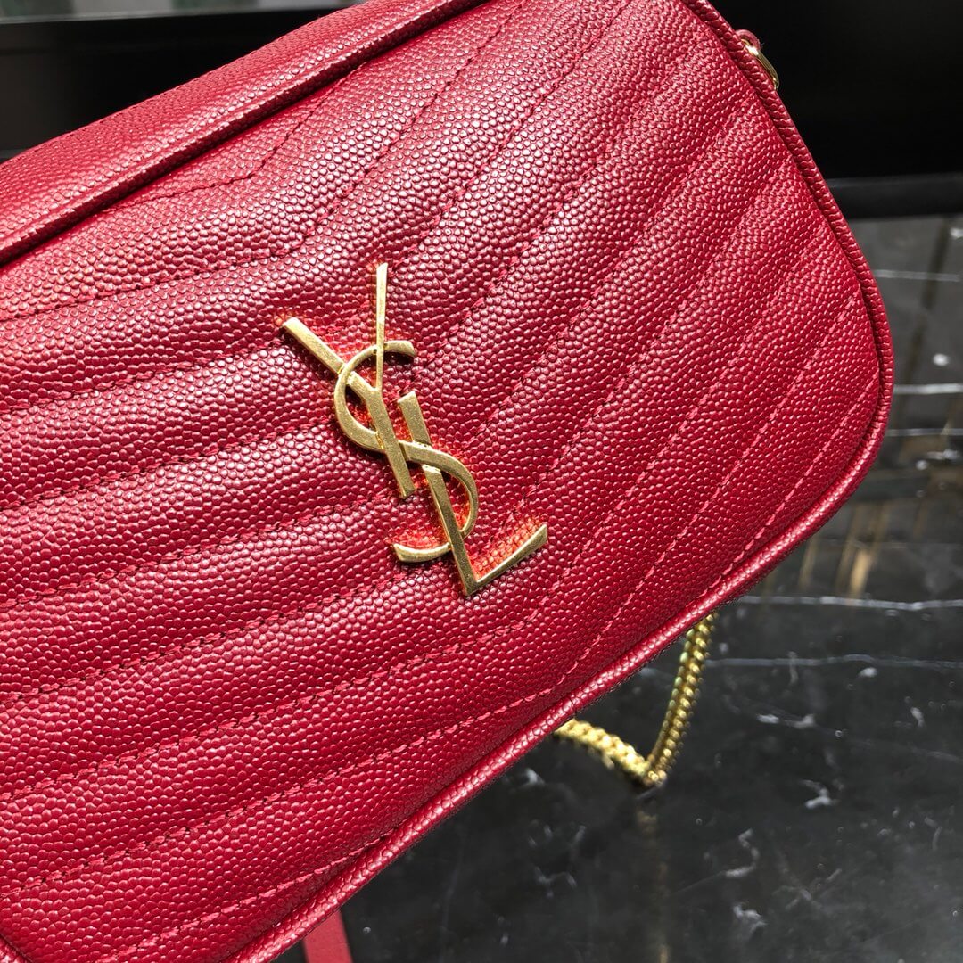 YSL Saint lauren chain bag red gold hardware 585040