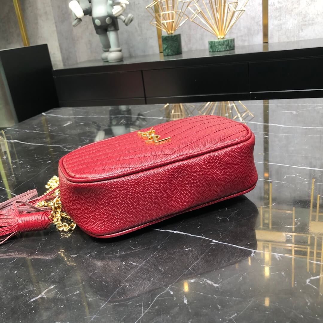 YSL Saint lauren chain bag red gold hardware 585040