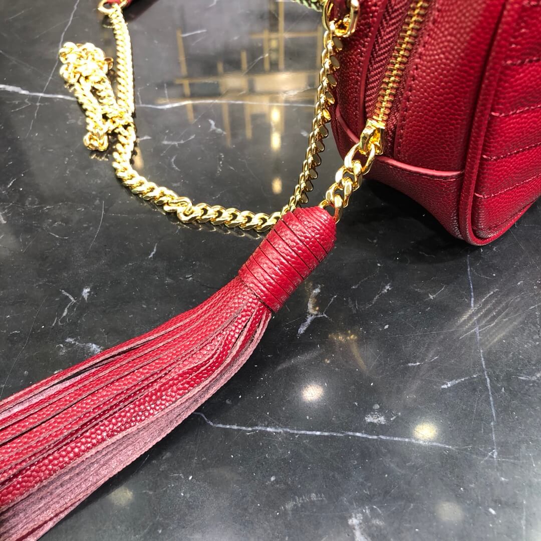 YSL Saint lauren chain bag red gold hardware 585040