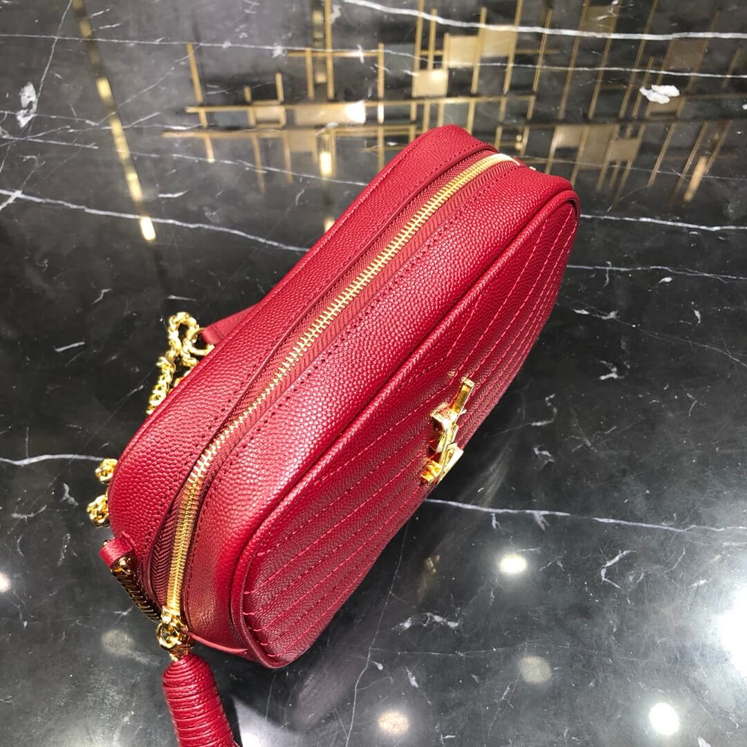 YSL Saint lauren chain bag red gold hardware 585040